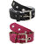 Exotique Black & Pink Faux Leather Belt Combo For Women (WC0030MU)