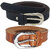 Exotique Black & Tan Faux Leather Belt Combo For Women (WC0034MU)