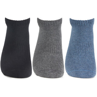                       Bonjour Men's Cushioned Multicolour Joggers Ankle Sports Socks- Pack Of 3                                              