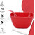 Red Serving Bowl with Set of 6 Small Bowl and Spoon