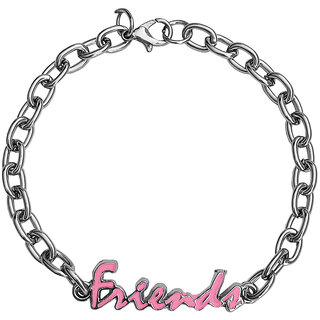                       M Men Style Charm Link Chain Bracelet  Pink  Metal Bracelet For Boys And GirlsSBr2022217                                              