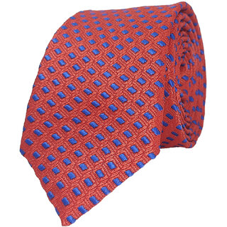                       Exotique Mini Squares Red & Blue Microfiber Neck tie For Men (MT0013RD)                                              