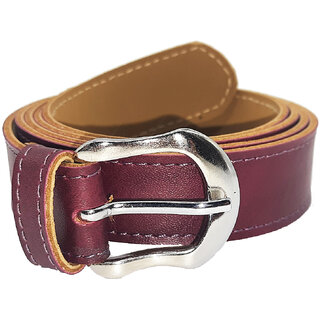                       Exotique  Maroon Casual Faux Leather Belt For Women (BW0022MN)                                              