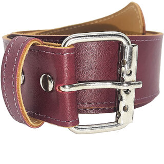                       Exotique  Maroon Casual Faux Leather Belt For Women (BW0024MN)                                              