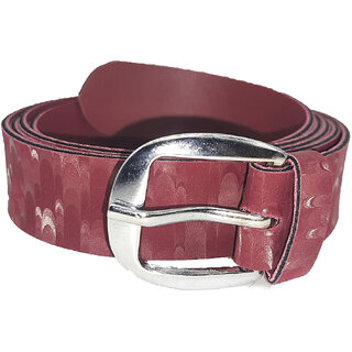                       Exotique  Pink Casual Faux Leather Belt For Women (BW0037PK)                                              