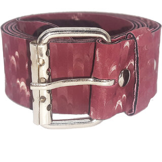                       Exotique  Maroon Casual Faux Leather Belt For Women (BW0039MN)                                              