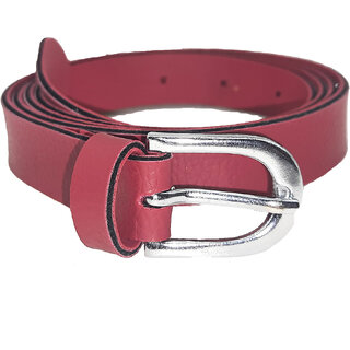                       Exotique  Maroon Casual Faux Leather Belt For Women (BW0041MN)                                              
