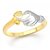 Vighnaharta Best Wishes Plain Gold and Rhodium Plated Ring - VFJ1082FRG