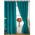 Styletex Plain Polyester Aqua Door Curtain (Set of 4)