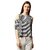 Miss Chase Women's Black And White Round Neck Half Sleeve Striped Cold Shoulder Top