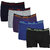 Semantic - Pack of 5 Plain Long Trunk for Mens - 100% Cotton Boxer Brief - Underwear Available in Black, Royal Blue, Purple, Navy Blue & Grey Melange & in Sizes L (Large) with Regular Rise & Elastic Waistband