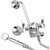 Oleanna Angel Brass Wall Mixer 3 in 1 with Hand Shower (Crutch) - Chrome Finish