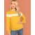 Code Yellow Women's Mustard Striped Tunic Pullover Sweatshirt