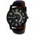 Mark Regal Black Round Dial Black Leather Strap Watch For Men