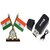love4ride Combo of Indian Flag With Clock and Car bluetooth Device