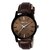 Mark Regal Round Brown Dail Brown Leather Strap Analog Watch For Men