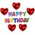 De-Ultimate Set Of HAPPY BIRTHDAY Letters Foil Balloons, 5 Pcs Red Love Heart Design Balloons For Birthday party Decor