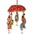 Rastogi Handicrafts Indian Traditional Elephant Umbrella Hanging Layer Of Five Elephant Door Hanging , Decorative Hanging (Red)