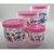 Airtight With Twister Plastic Containers Set of 4 PCS (2400ml, 1600ml, 800ml, 400ml) Pink