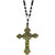Sullery Religious Jewelry Jesus Christ Cross Crystal Pendant Necklace  Black  Gold  Crystal  Necklace Pendant