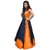 V-KARAN Women's Bangalore Silk Orange Party Wear Designer Semi-stitched Gown