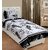 SHAKRIN Polycotton 3D printed Single Bedsheet with 1 Pillow Cover- White-Grey (Feather Print)