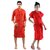 Imported Cotton Bathrobes Combo (pack of 2)- Red