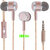 DKM Inc Limited Edition Universal Rose Gold Nylon Perfume Wire In Ear Earphones with Mic for Lava Phones
