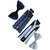 Ws deal unisex white and navy blue stretchable suspender with bow combo