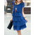 Fabrange Royal Blue Ruffle Dress For Women
