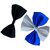 Wholesome Deal Royal Blue Black And White Colour Neck Bow Tie (Pack of Three)
