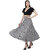 BuyNewTrend Black N White Hosiery Lycra Striped Asymmetrical Skirt For Women