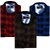 Spain Style Multicolor Cotton Blend Checks Regular Collar Slim Fit Casual Shirt Pack Of 3