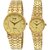 HWT Gold Plated Couple Watches Combo Pack Of 2pcs