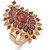 Sukai Jewels Gold and Purple Mayur Gold Plated Zinc Ethnic Pearl Adjustable Finger Ring for Women and Girls [SFR699G]