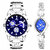 Adamo Analog Blue Dial Couple Combo Wrist Watch 108-2455SM05
