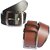 Black  Brown Pure Leather Belt For Mens