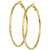 Memoir Gold plated Brass, round shape Big size, hoop Bali earring for Women and Girls Brass Hoop Earring