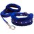 Petshop7 High Quality Spike Dog Collar  Leash Blue - Large- 1.25 Inch