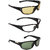 Zyaden Multicolour UV Protection Wrap-around Sunglasses (Pack of 3)