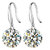 JewelMaze White Crystal Stone Silver Plated Hook Earrings-1308038