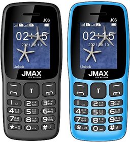 Jmax J06 Combo of Two Mobiles(Black : Sky Blue)