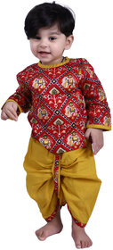 Kid Kupboard Full-Sleeves Pure Cotton Regular Baby Boy's Solid Kurta and Dhoti Set (Pack of 1, Multicolor)