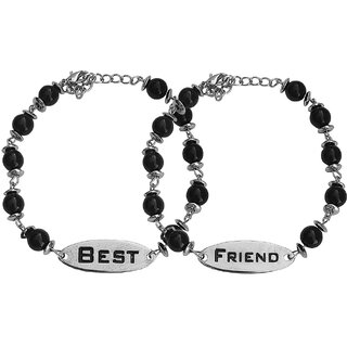                       M Men Style Friend Oval  Charm Beaded With Lobster Clasp  Zinc  Metal And Crystal Bracelet                                              