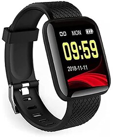 ID-116 Bluetooth Smart Watch Band with Touch Screen - Black