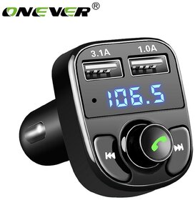 Onever X16 FM Transmitter Aux Modulator Bluetooth Handsfree Car Audio MP3 Player with 3.1A Quick Dual USB Car Charger