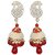 Samridhi Design Creation White and Maroon Alloy Floral Jhumki