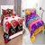 Ny Stores Elegant 3D Printed Double Bedsheet Microfiber 2 Double Bedsheet with 4 Pillow Covers - Floral, Beautiful Multicolour (Size 90x90)