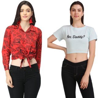 170 GSM With Bio-Wash 100  Cotton Crop TOP and Stylish Party Wear TOP