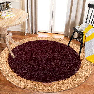                       MRIC Premium Handmade Jute Floor Carpets, Living Room Carpet  (100cm, 3.4 Feet )                                              
